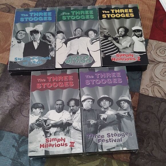 Vintage The Three Stooges Collector Series (VHS Collection 5 VHS Tapes 1998) - Picture 6 of 7